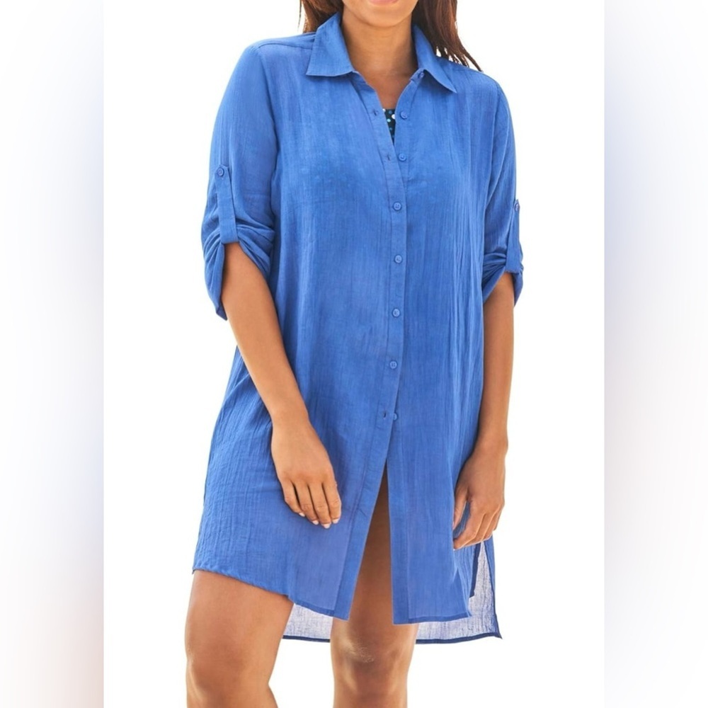 “BLUE SWIM COVER UP” Size 3x​